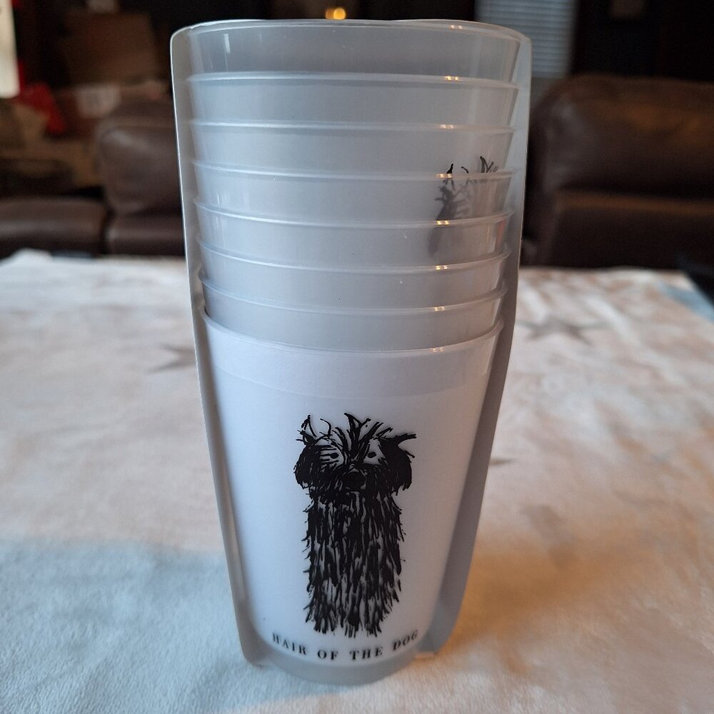Hair of the Dog Frost Flex Plastic Cups Set of 8 - 16 oz Party Cocktail‎ Puppy